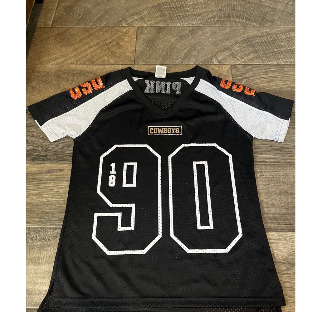 PINK Victoria's Secret Oklahoma State OSU Cowboys Jersey Mesh Shirt Black Small